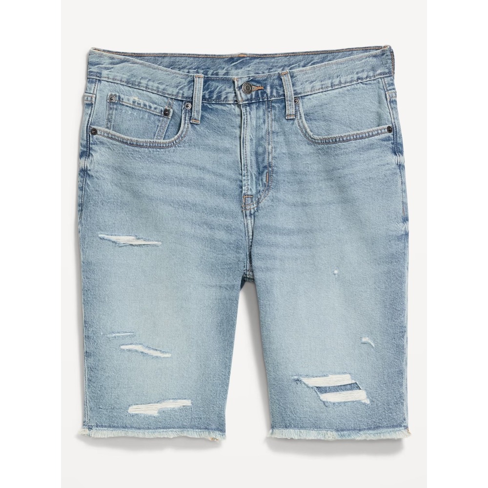 Old Navy Men's Slim Built-In Flex 9" Distressed Jean Shorts - Lt Wash - Size 34